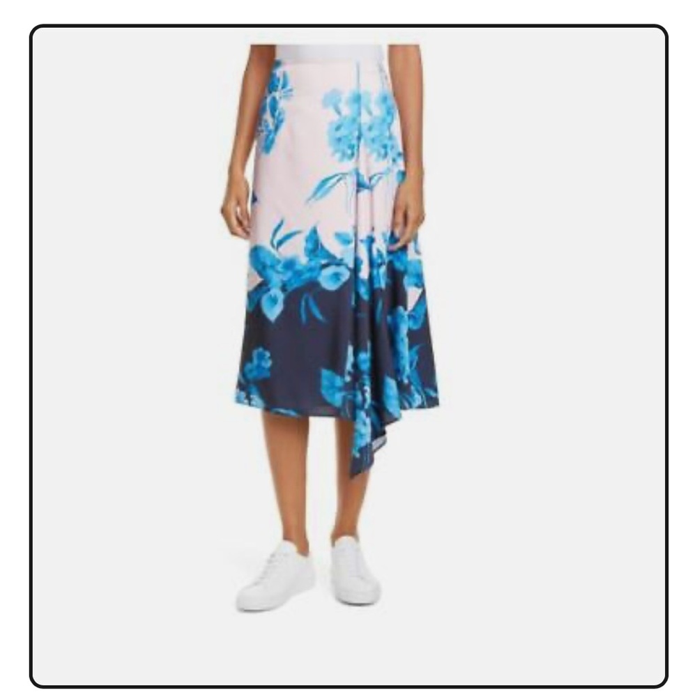 NWT Ted Baker Pink and Blue Floral Skirt Sz 5/US 14
